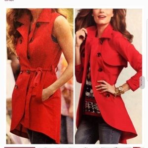 SOLD Red CAbi Trench Coat